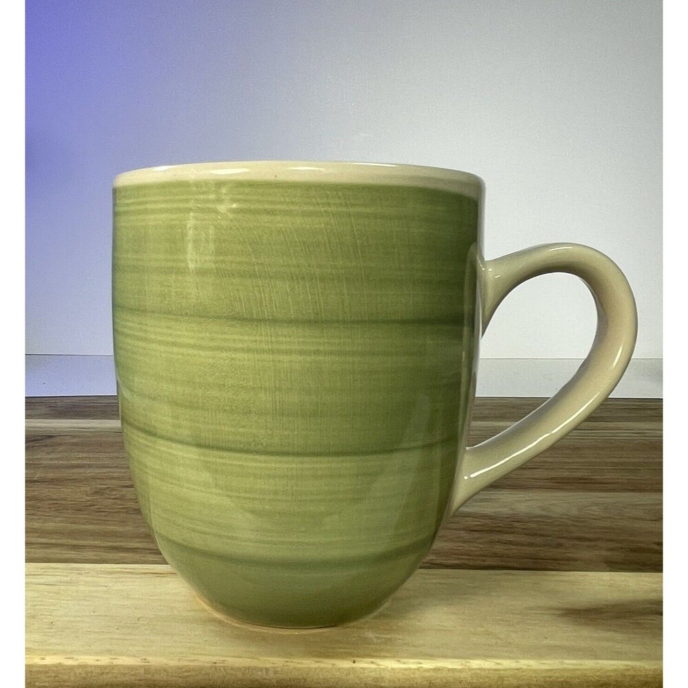 Citrus Grove Sage Green Brush Stroke Hand Painted Coffee Mug Minimal Solid